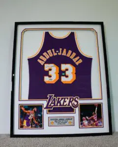 Custom framing gallery framed sports jersey display