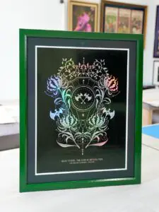 Sleep Token The Even in Arcadia Tour poster framed in glossy green custom frame